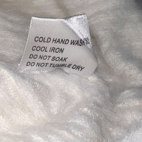 Princess Polly Cropped Jessica Sweater Cream Stretch Plush Cinch Womens S/M - Picture 6 of 7